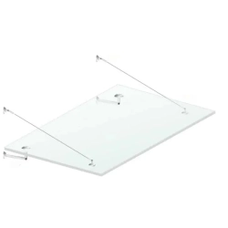 Zadaszenie szklane ze stali nierdzewnej  komplet ze szkłem bezpiecznym-hartowanym 6.6.4, 1 m2