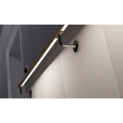 Pochwyt- poręcz podświetlana LED ES-LIGHT-4700-200-1000, dł. 100 cm, fi 40x40 mm, drewno buk, 21 pkt świetlne