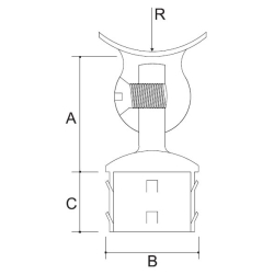 Mocowanie pochwytu regulowane Ø50,8 mm do słupka Ø50,8 x1,5 mm; Poler