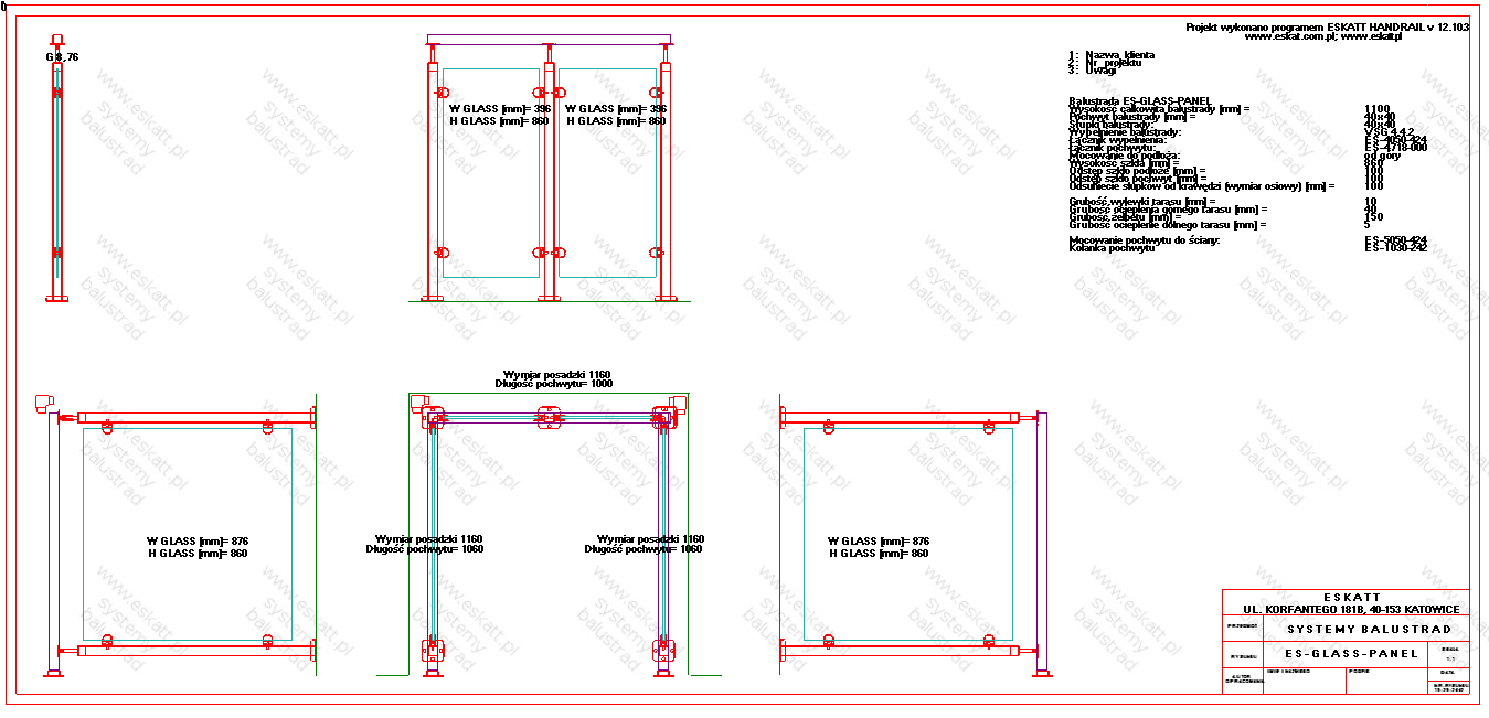 Projekty CAD ESKATT balustrad