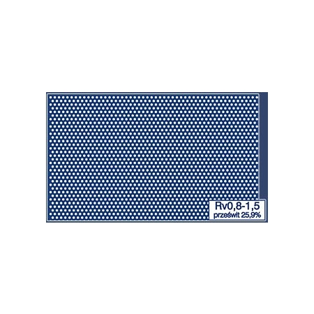 Blacha perforowana Rv08-1,5 oczka okrągłe po skosie/ układ mijany 60 st, stal nierdzewny AISI 304
