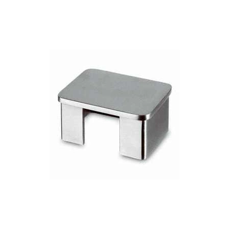 Zaślepka profila 60x40 mm nasadzana na szkło, stal nierdzewna AISI 304, Poler