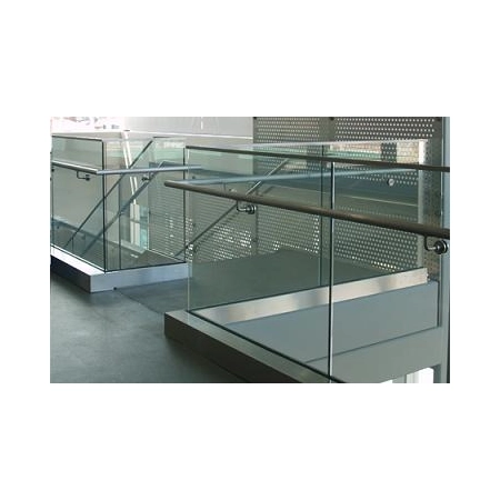 Profil do balustrady/ zabudowy szklanej, boczny, aluminiowy , szkło hartowane, klejone VSG/ESG 8.8.4, mocowanie boczne do podłoża, 1 mb