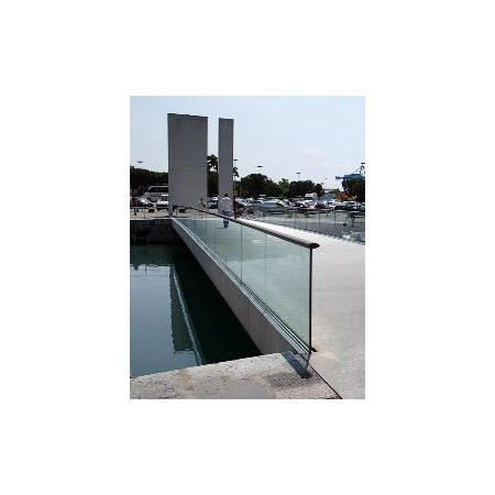 Profil do balustrady/ zabudowy szklanej, boczny, aluminiowy , szkło hartowane, klejone VSG/ESG 8.8.4, mocowanie boczne do podłoża, 1 mb
