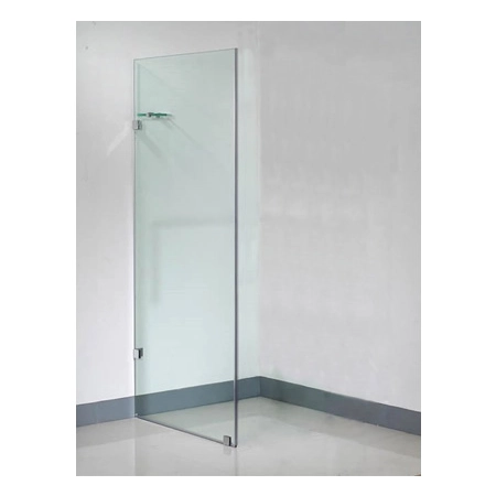 Zabudowa prysznica 1000x2000mm, 2 mocowania ściana-szkło, szkło hartowane ESG 10mm, 1 mocowanie do podłoża, chrom