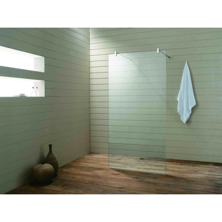 Zabudowa prysznica 1200x2000mm, 2 wsporniki ściana-szkło es-007, szkło hartowane ESG 10mm, ceownik aluminiowy 24x24