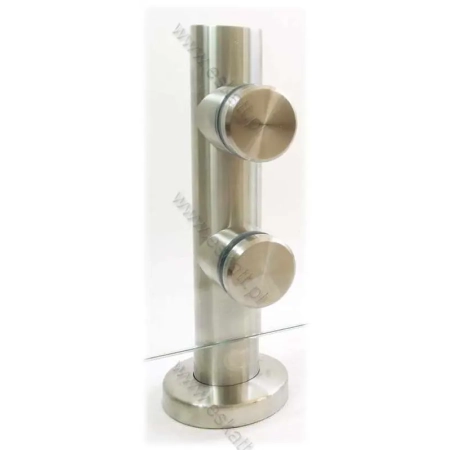 Balustrada szklana basenowa dł.1.5 mb, wys. 1100mm System mocowanie okrągłe, na podest/schody  ES-GLASS-POOL-INOX-R OUND
