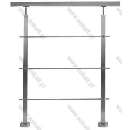 Gotowa balustrada kwadratowa 40x40 szlifowana z dwoma wypełnieniami 12x12