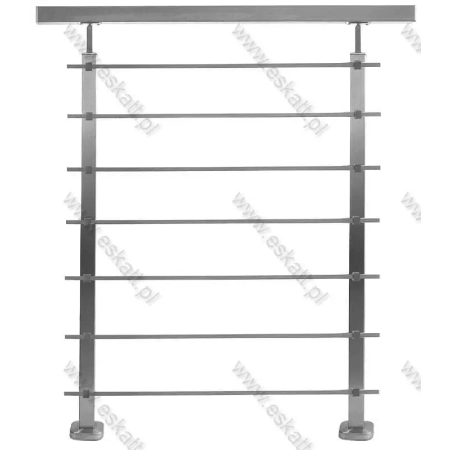7 wypełnień kwadratowych w balustradzie ze stali nierdzewnej 40x40