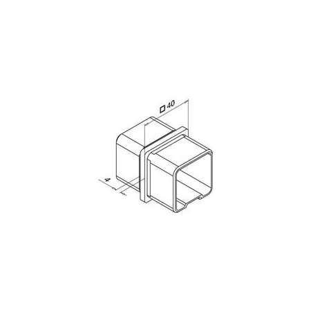 Łącznik profila 40x40 x 2 mm, stal nierdzewna AISI 304, Poler