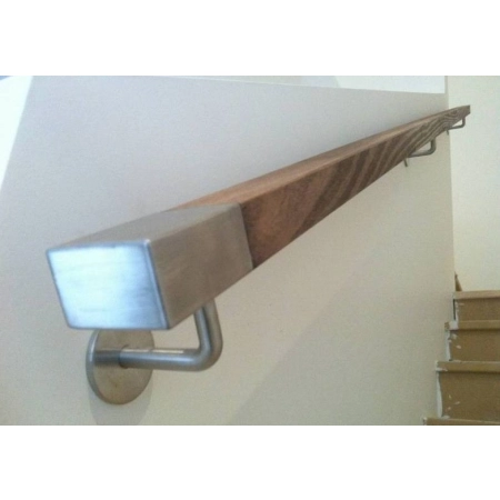 Pochwyt- poręcz podświetlana LED ES-LIGHT-4700-300-1000, dł. 100 cm, fi 60x40 mm, drewno buk, 21 pkt świetlne x 2 rzędy
