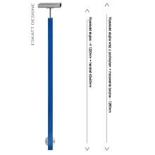 Słupek inox malowany RAL niebieksi wymiar
