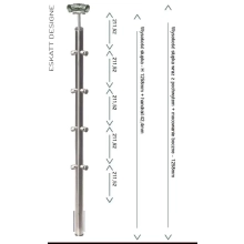 Mocownie do boku słupków balustrady z 4 wypełnienia z rurki fi 12mm