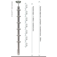 Mocownie do boku słupków balustrady z 6 wypełnienia z rurki fi 12mm