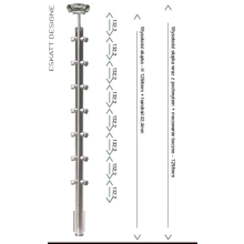 Mocownie do boku słupków balustrady z 7 wypełnienia z rurki fi 12mm