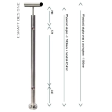 Słupek do balustrady szklanej z mocowaniem mocowaniami średnicy 30mm