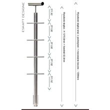 Mocownie do boku słupków balustrady z 3 wypełnieniem z rurki fi 12mm