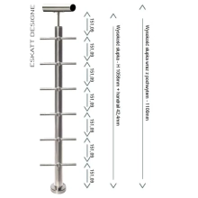 wypełnienie poziome balustrady z 6 rurkami