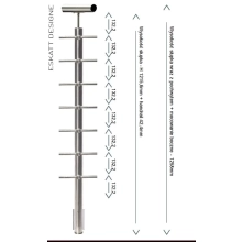 Mocownie do boku słupków balustrady z 7 wypełnieniem z rurki fi 12mm