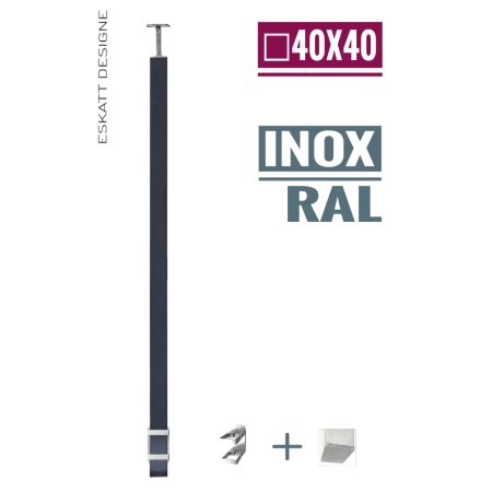 słupke nieuzbrojony RAL INOX kolor czaarny