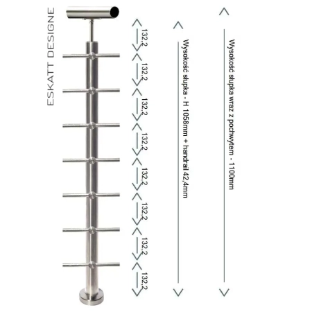 7 wypełnień z rurki fi 12mm słupek do balustrady