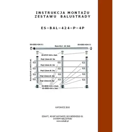 Zestaw elementów do balustrady