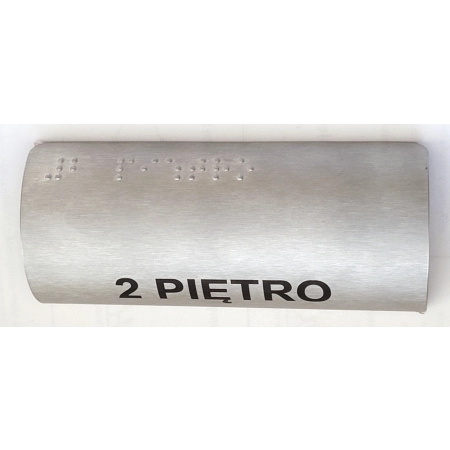 Tabliczka Braille’a „2 Piętro” stal nierdzewna