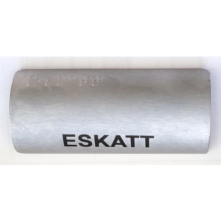 Tabliczka Braille’a „ESKATT” stal nierdzewna