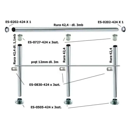 Zestaw balustrady tarasowej