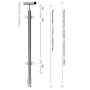 środkowy słupek balustrady szklanej z mocowaniem bocznym balustrady kwadratowe