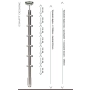 Mocownie do boku słupków balustrady z 6 wypełnienia z rurki fi 12mm