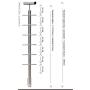 Mocownie do boku słupków balustrady z 6 wypełnieniem z rurki fi 12mm