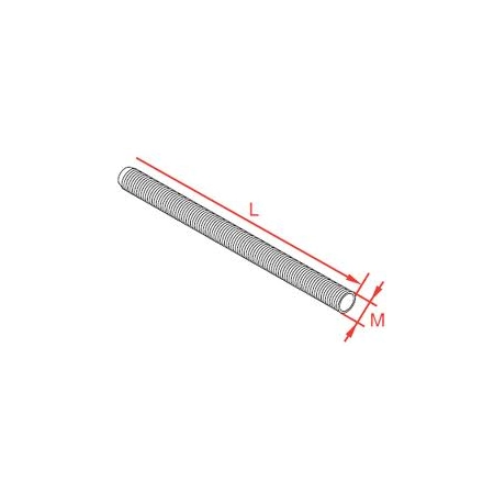 Pręt gwintowany M12 mm ze stali nierdzewnej, dł. 1000 mm, AISI 304