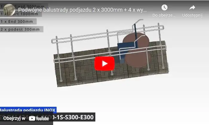 Dwustronna poręcz dla inwalidów na wózkach