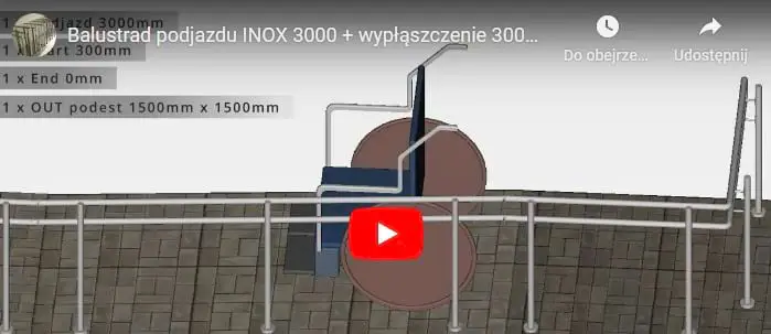 Bariera [podjazdu długości 3m z podestem 1500x1500mm