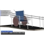 Podwójne balustrady podjazdu, 2 x podesty 1500mm dla jednego boku