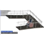 Podwójne balustrady podjazdu z trzema podjazdami dł 3m