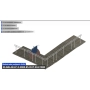 Balustrada podjazdu długości 2 x 3mb z podestem 1500 x 1500