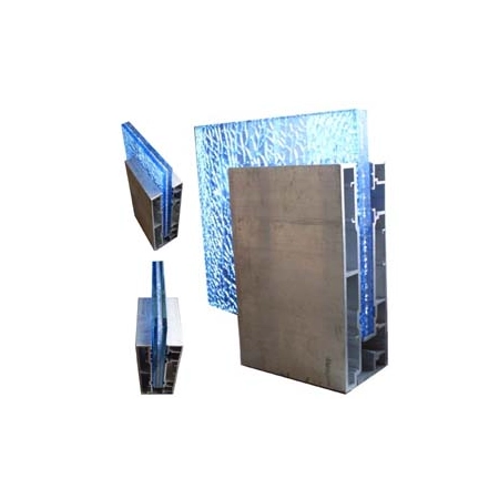 Profil do balustrady/ zabudowy szklanej, boczny, aluminiowy , szkło hartowane, klejone VSG/ESG 8.8.4, mocowanie boczne do podłoża, 1 mb