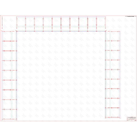 ES GLASS PANEL 3 boki dł. 9439 mm 9536 mm 9247 mm wys.1100 mm
