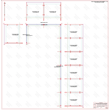 ES GLASS PANEL 3 boki dł. 1352 mm 2446 mm 5774 mm wys.1100 mm