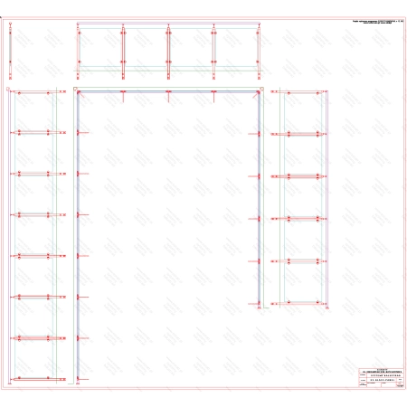 ES GLASS PANEL 3 boki dł. 6629 mm 4190 mm 4899 mm wys.1100 mm