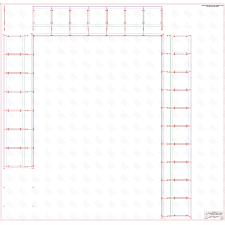 ES GLASS PANEL 3 boki dł. 7064 mm 6932 mm 9719 mm wys.1100 mm