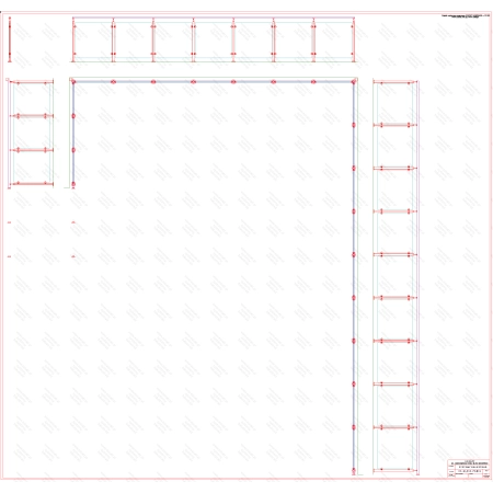 ES GLASS PANEL 3 boki dł. 2527 mm 6853 mm 9484 mm wys.1100 mm