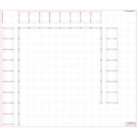 ES GLASS PANEL 3 boki dł. 9165 mm 7796 mm 7123 mm wys.1100 mm
