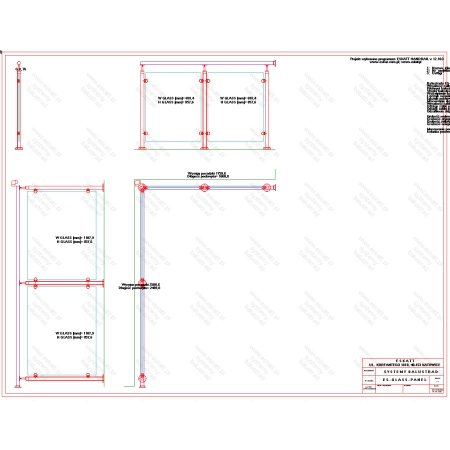 ES GLASS PANEL 2 boki dł. 2431 mm 1602 mm wys.1100 mm
