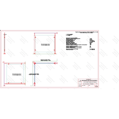 ES GLASS PANEL 2 boki dł. 1100 mm 1100 mm wys.1100 mm