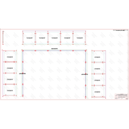 ES GLASS PANEL 3 boki dł. 3542 mm 4952 mm 3660 mm wys.1100 mm