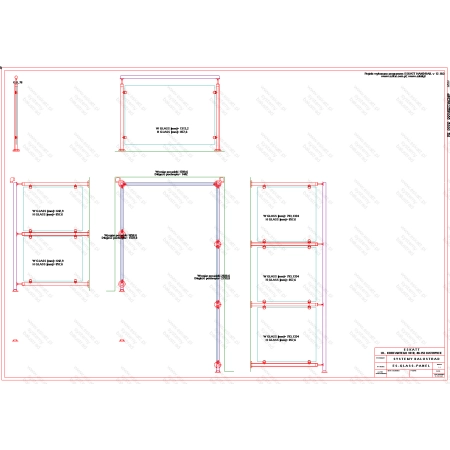 ES GLASS PANEL 3 boki dł. 1501 mm 1442 mm 2681 mm wys.1100 mm