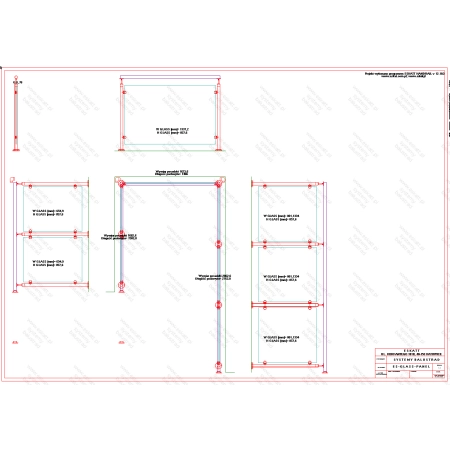 ES GLASS PANEL 3 boki dł. 1525 mm 1466 mm 2705 mm wys.1100 mm